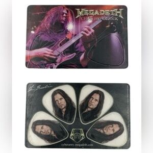 Megadeth Chris Broderick Vintage Guitar Pick Card Set Cyberarmy Exclusive RARE